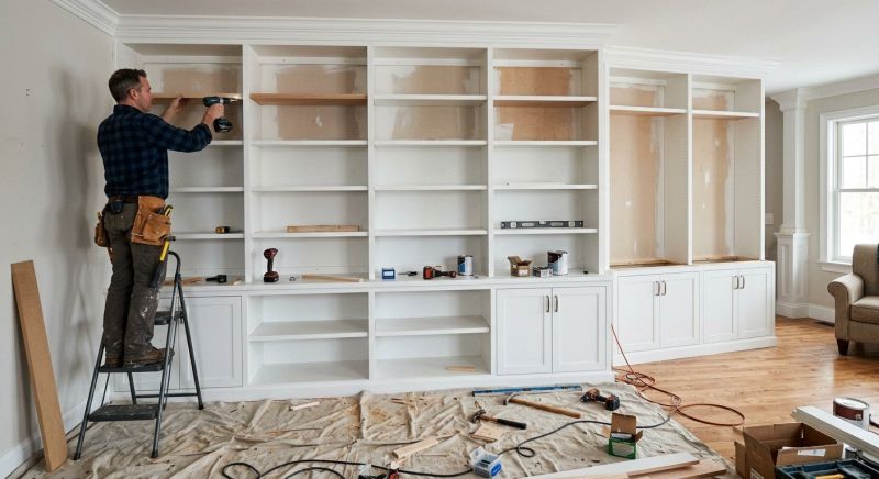 Custom Bookshelves Installation in Charlotte, NC